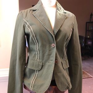 Beautiful distressed look green blazer